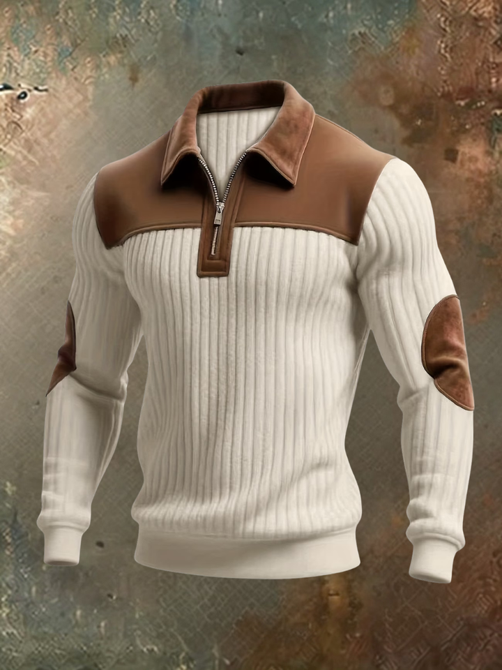 Jirid - Quarter-Zip Sweater With Contrast Panels