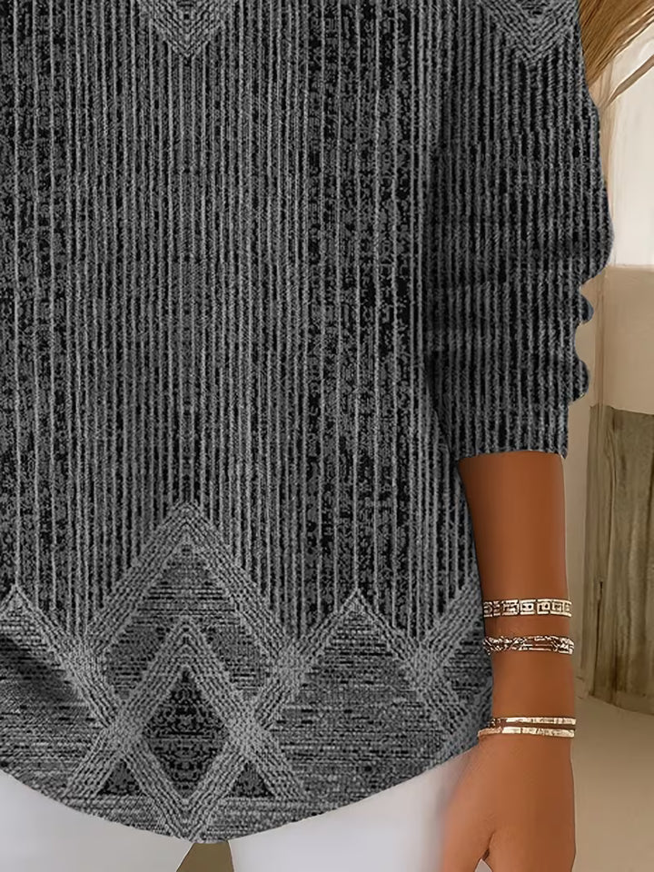 Rimna - Vertical Stripe Print Top