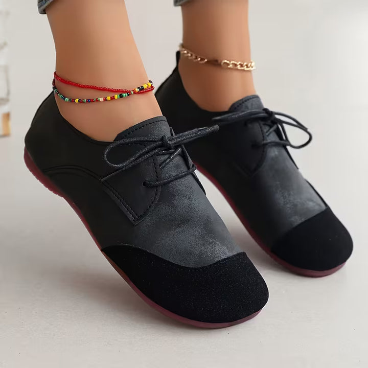 Zuniya - Lace-Up Low Wedge Comfort Shoes