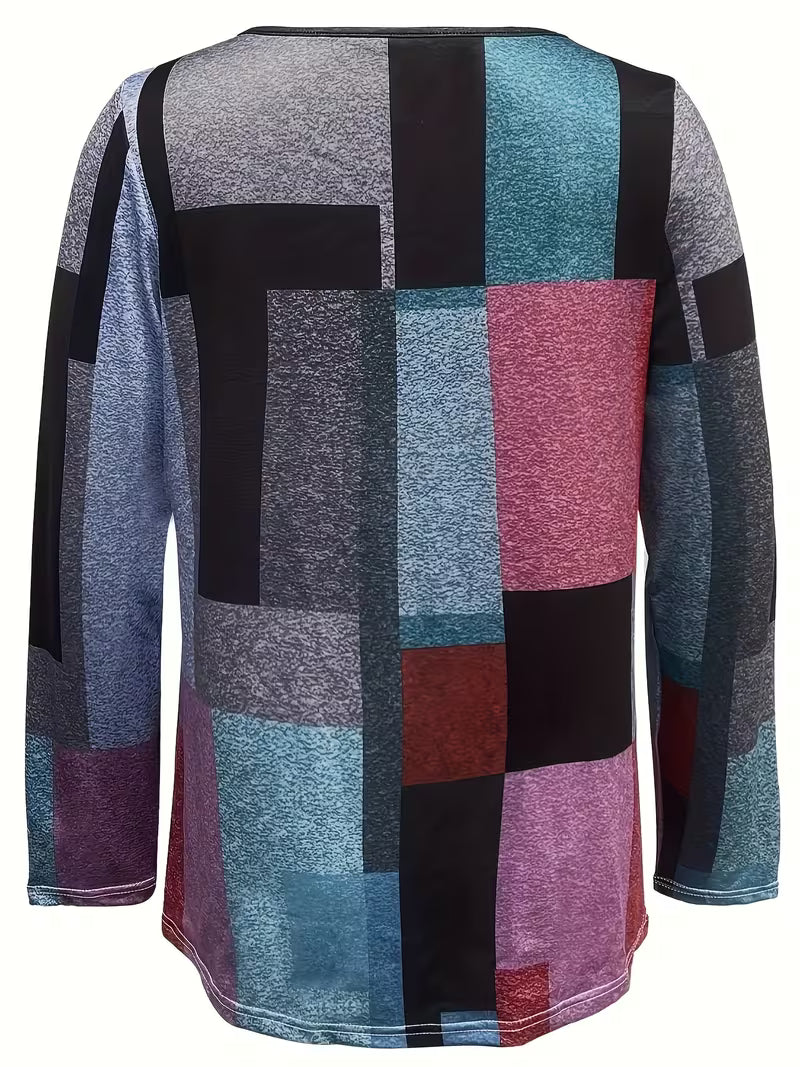 Ishinia - Vibrant Geometric Pattern Top