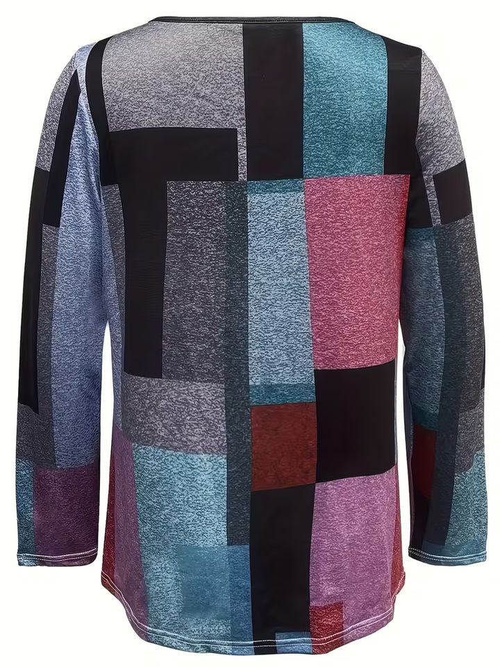 Ishinia - Vibrant Geometric Pattern Top