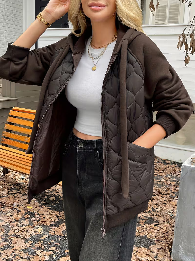 Adriyan - Long Sleeve Jacket With Quilted Panels