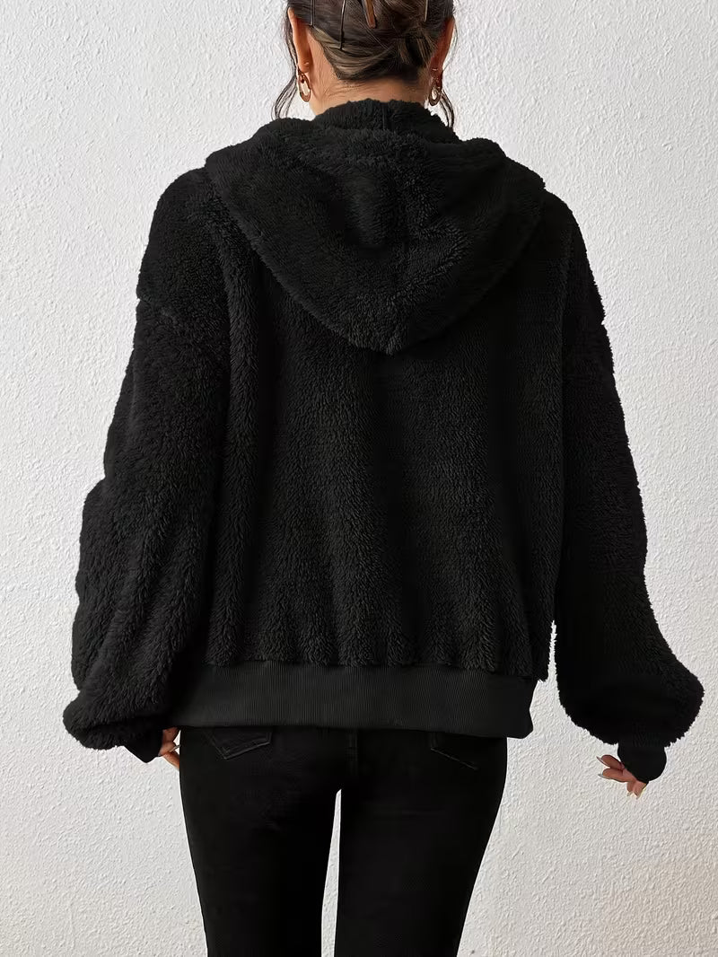 Keriana - Casual Hooded Warm Furry Jacket