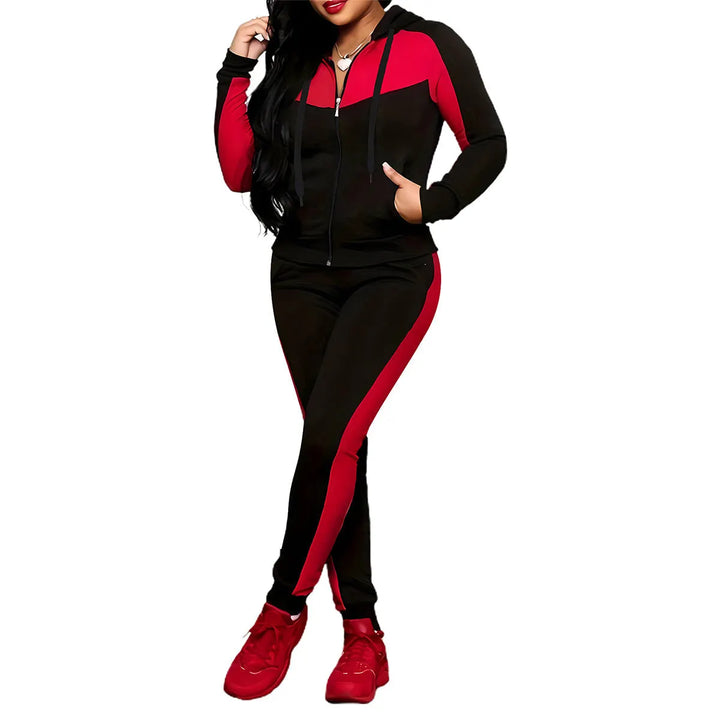 Meesha - 2-Piece Colorblock Tracksuit Set