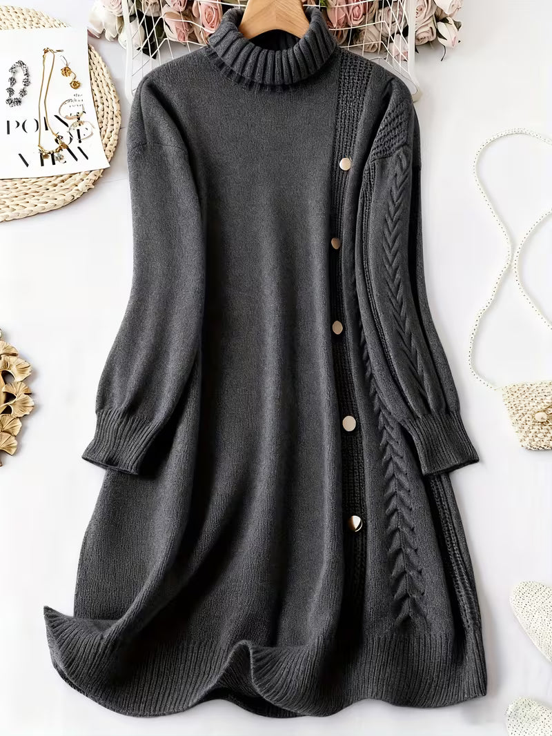 Malkina - Comfortable Long Sleeve Sweater Dress