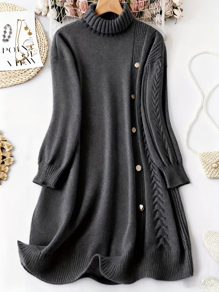 Malkina - Comfortable Long Sleeve Sweater Dress