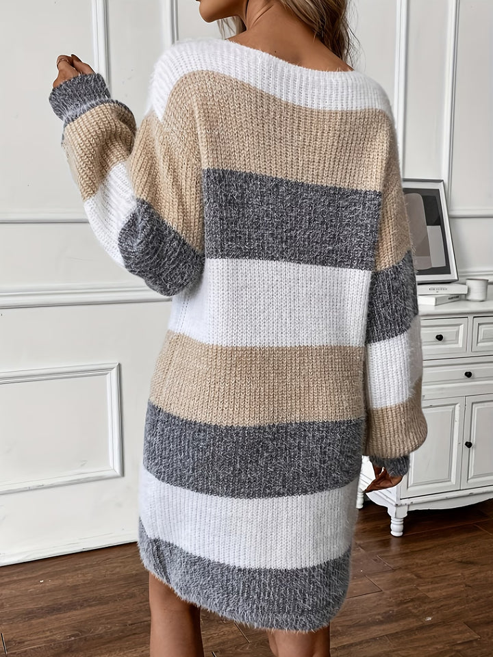 Dastina - Long Sleeve Knitted Sweater Dress