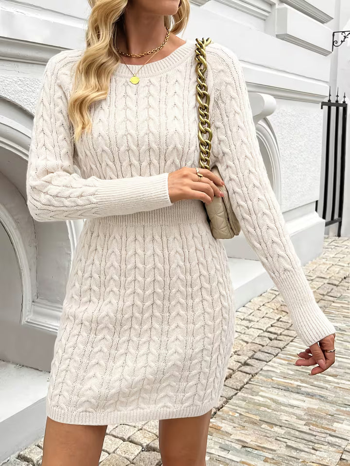 Lilona - Cable Knit Bodycon Sweater Dress