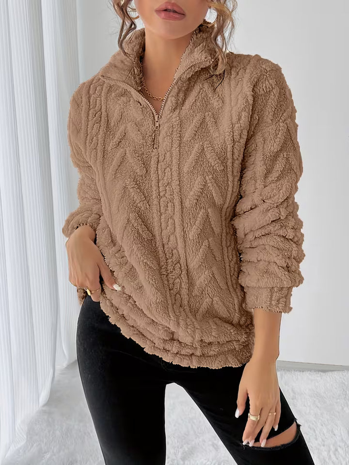 Nessia - Versatile Warm Fleece Sweatshirt