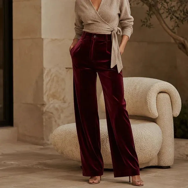 Jana - High Waist Wide Leg Trouser