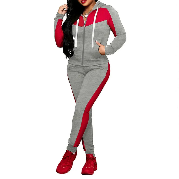 Meesha - 2-Piece Colorblock Tracksuit Set