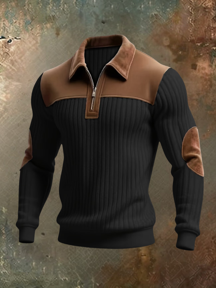 Jirid - Quarter-Zip Sweater With Contrast Panels