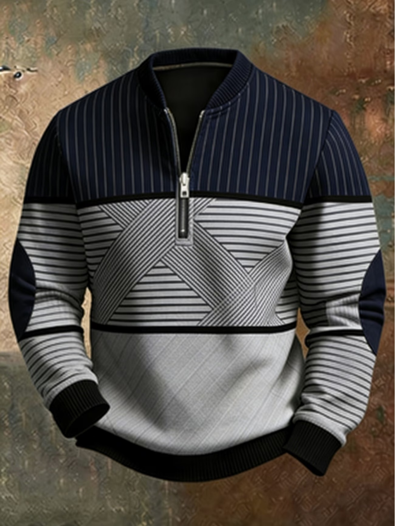 Erkebulan - Long Sleeve Sweater With Half Zipper