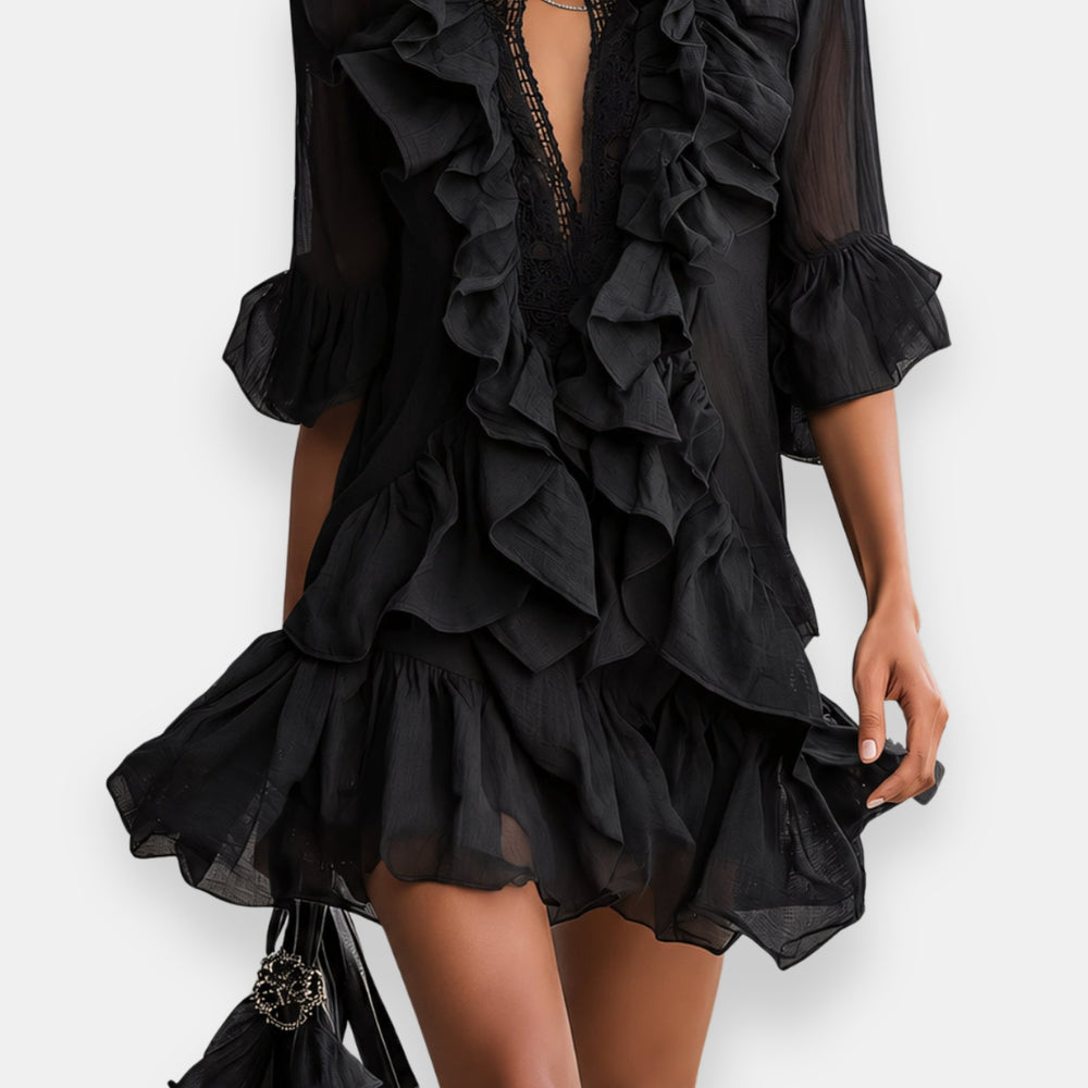 Lussina - Short Ruffled Dress