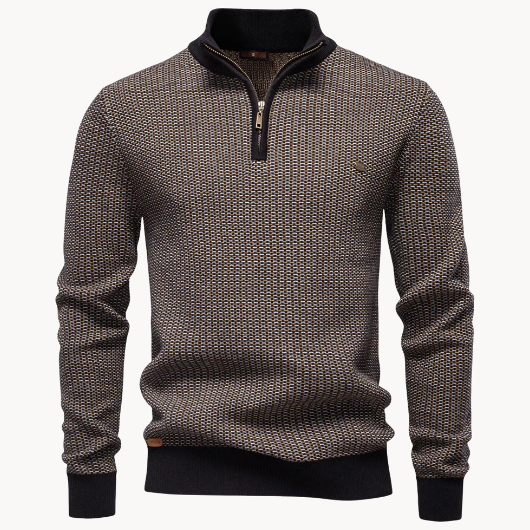 Limman - Half-Zip Jacquard Knit Sweater