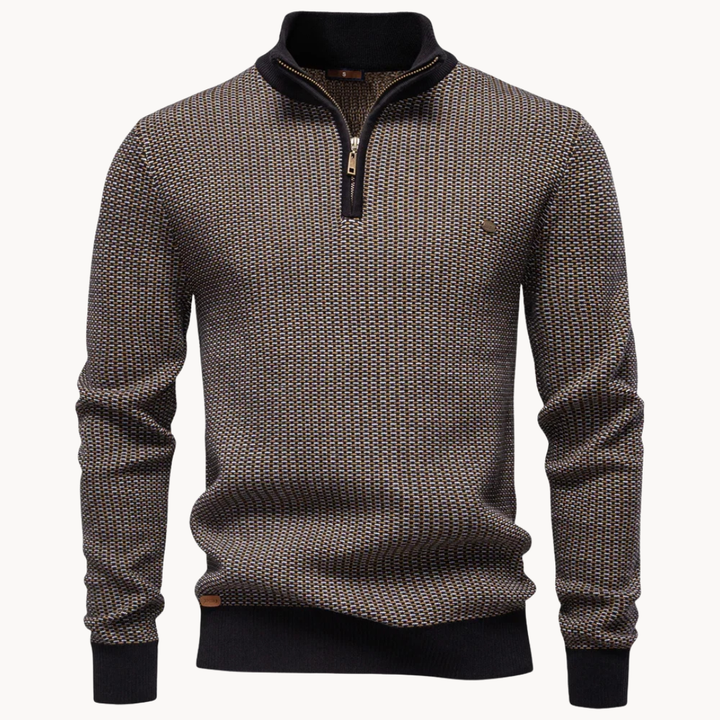 Limman - Half-Zip Jacquard Knit Sweater