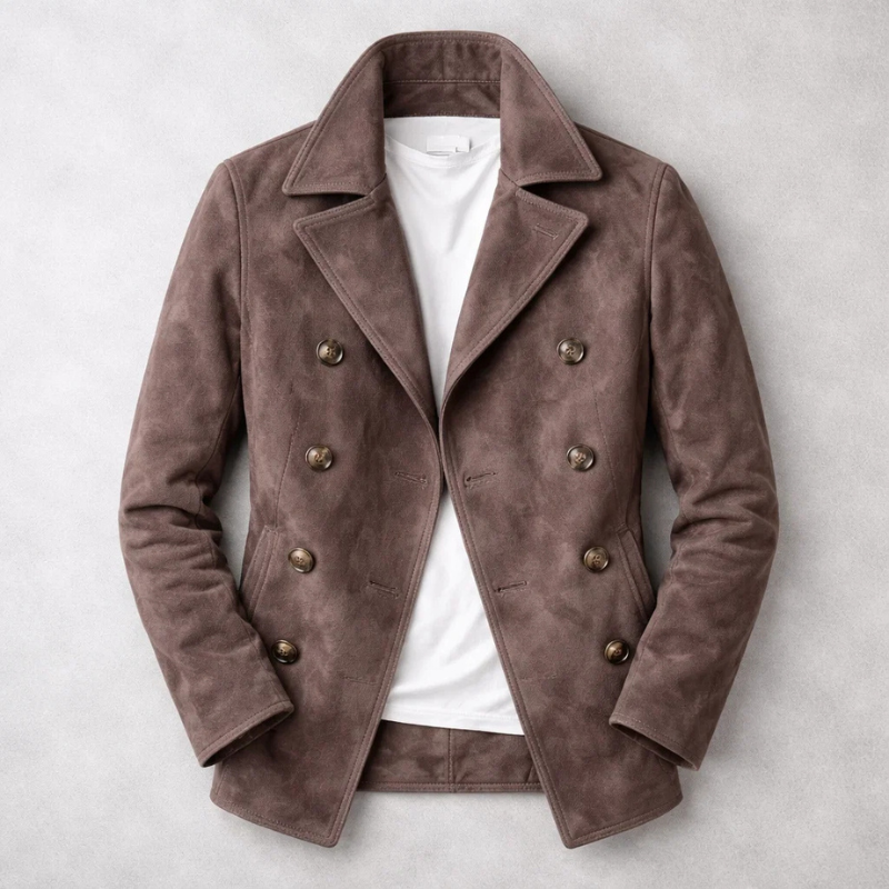 Niccolo - Classic Double-Breasted Suede Jacket