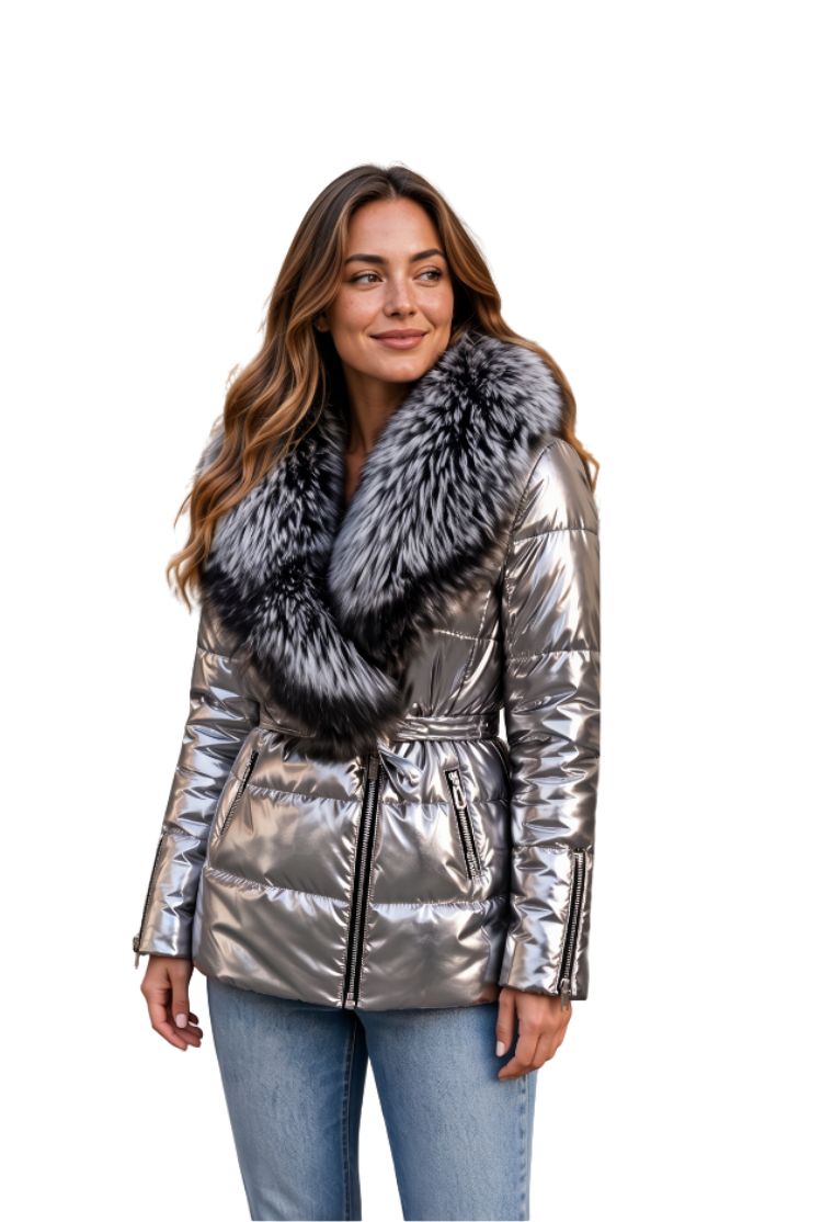 Perihan - Padded Jacket with Faux Fur Collar