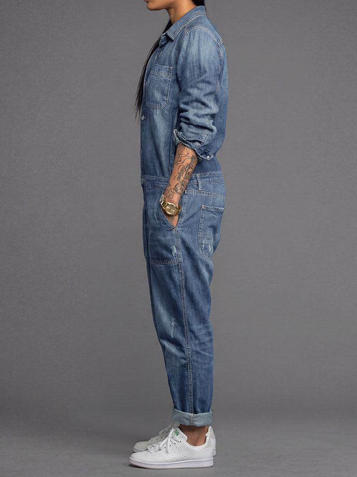 Ravina - Button Front Utility Jumpsuit