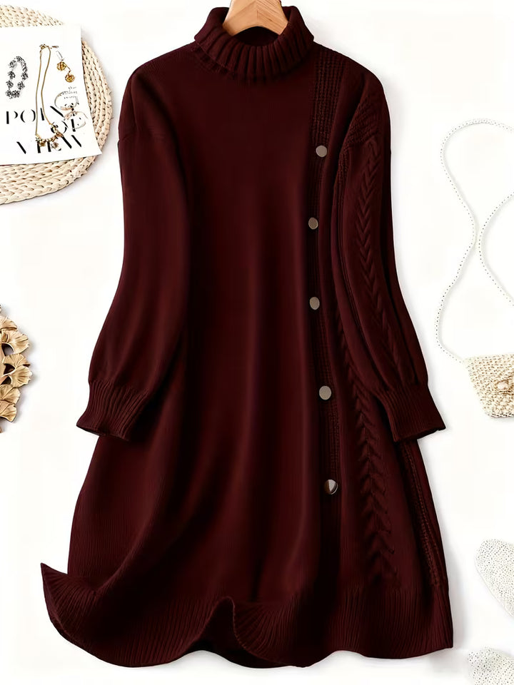 Malkina - Comfortable Long Sleeve Sweater Dress