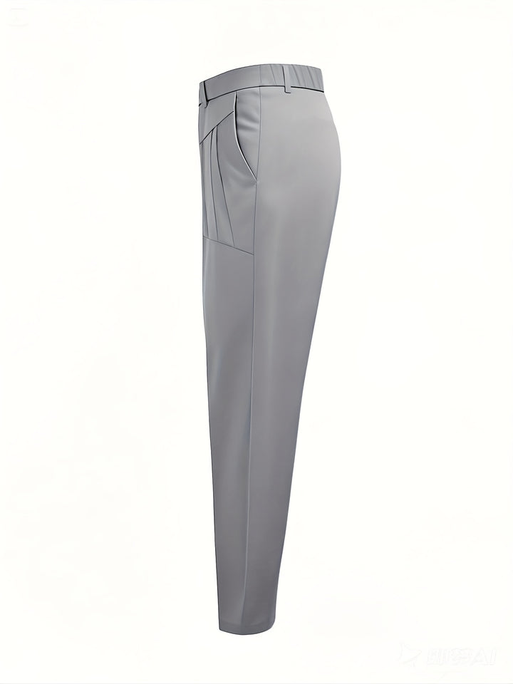 Alexey - Casual Slim Fit Pleated Pant Slant Pocket