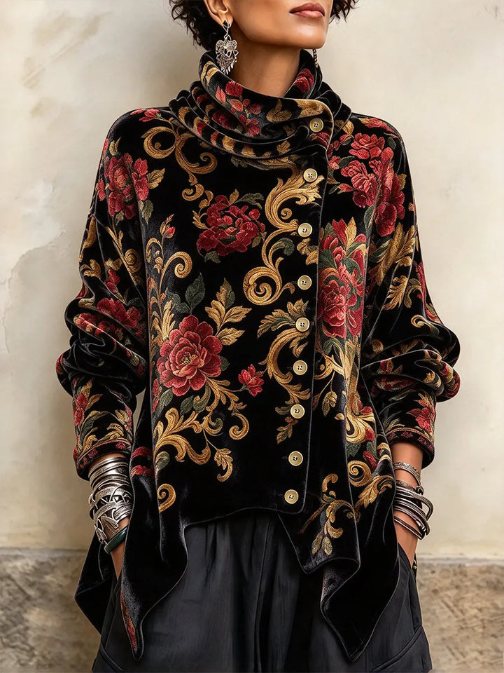 Analisa - Vintage Floral Print Top