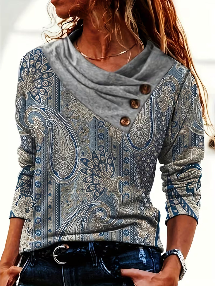 Vinja - Paisley Print Cowl Neck Top