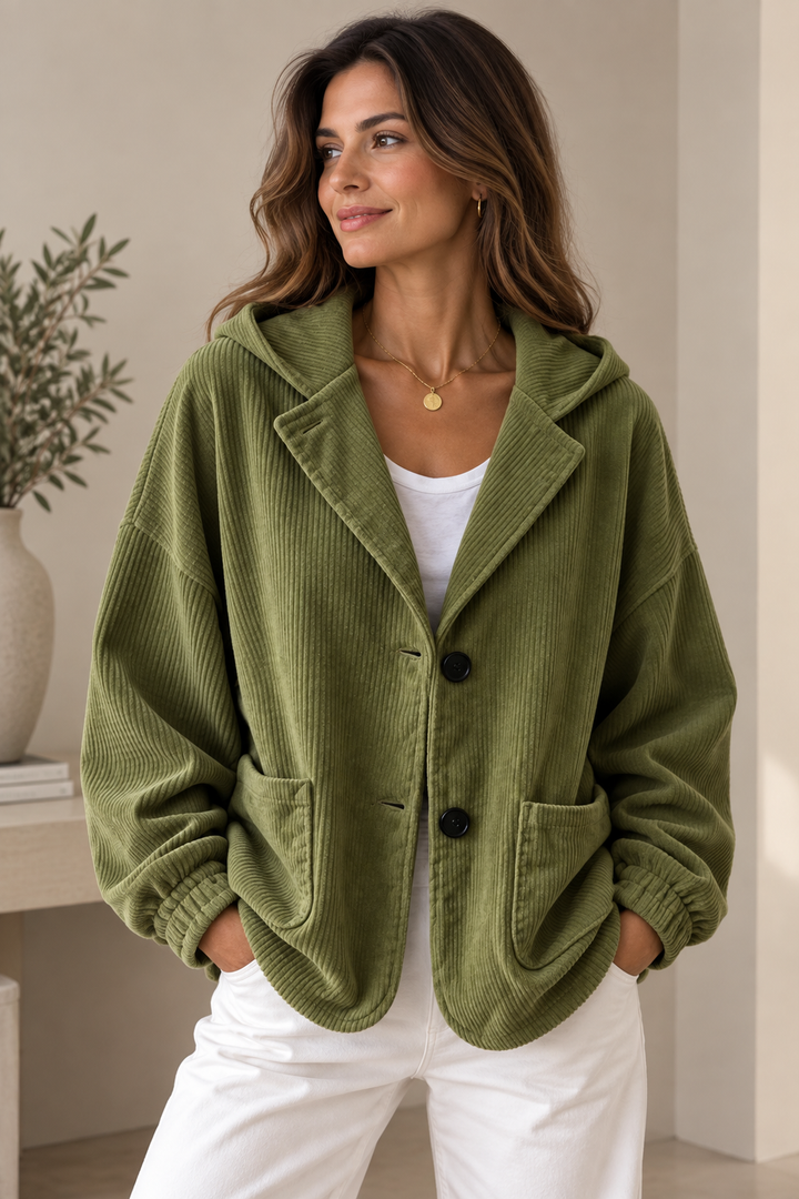 Nalina - Oversized Corduroy Hooded Jacket