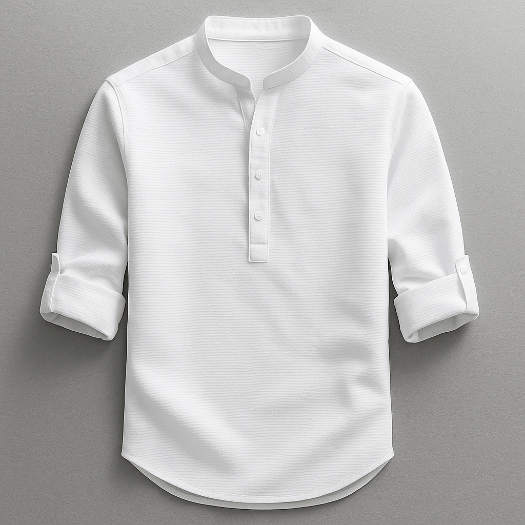 Antero - Henley Collar Long Sleeve Shirt