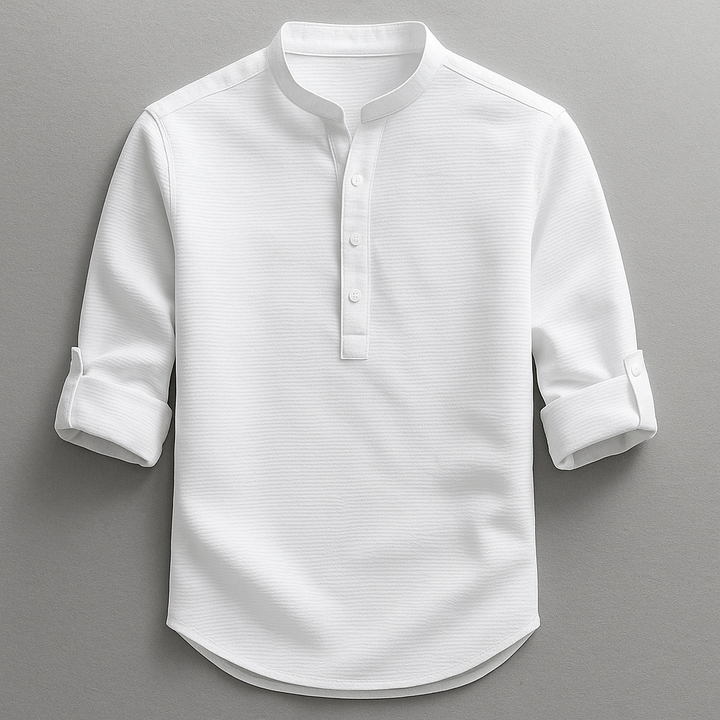 Antero - Henley Collar Long Sleeve Shirt