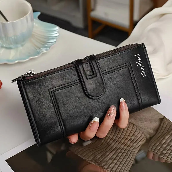 Hinina - Leather Wallet With Double Zipper