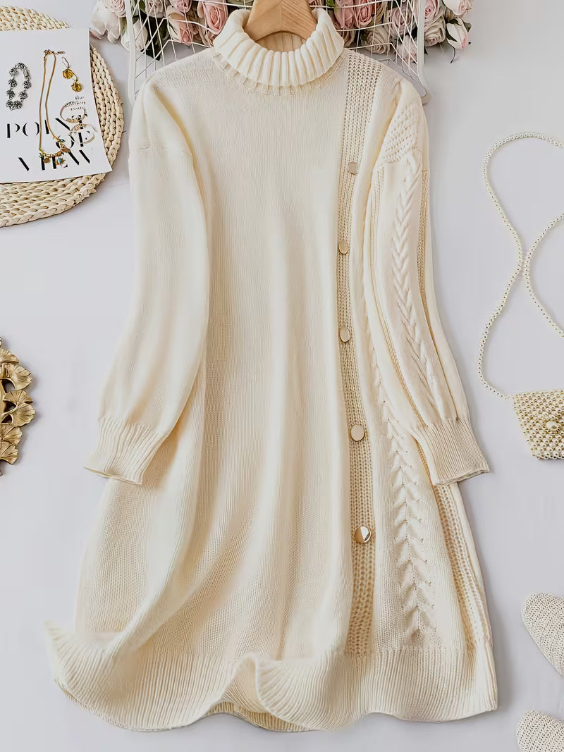 Malkina - Comfortable Long Sleeve Sweater Dress