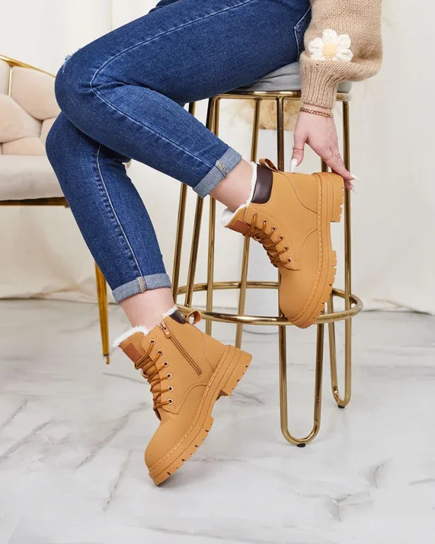 Alosia - Ankle Boots with Laces and Chunky Soles