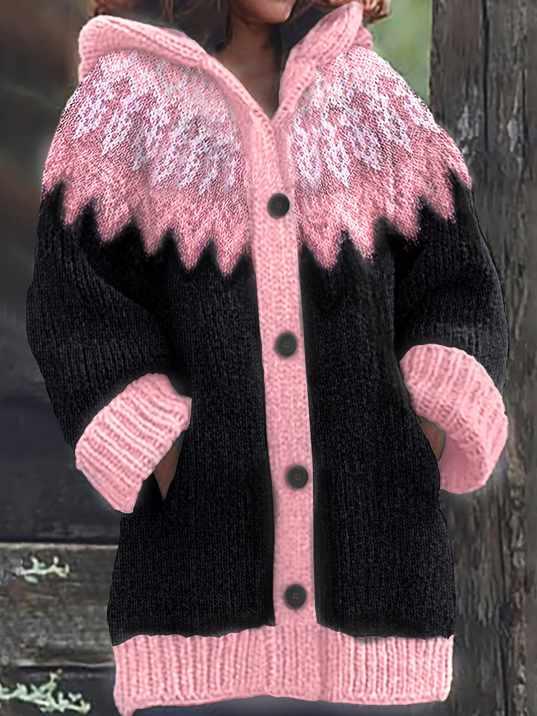 Gulnur - Elegant Long Sleeve Winter Hooded Sweater
