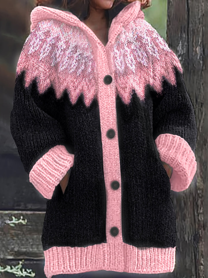 Gulnur - Elegant Long Sleeve Winter Hooded Sweater
