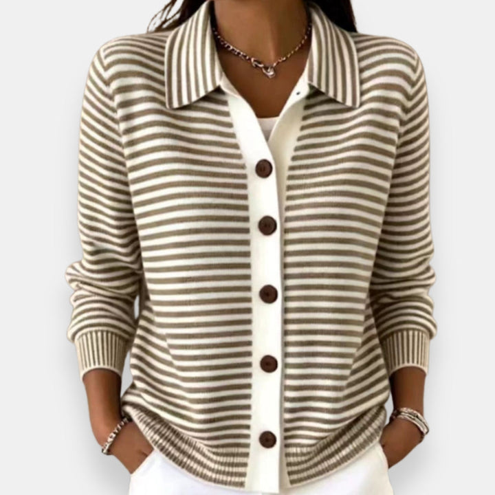 Kerana - Striped Buttoned Cardigan