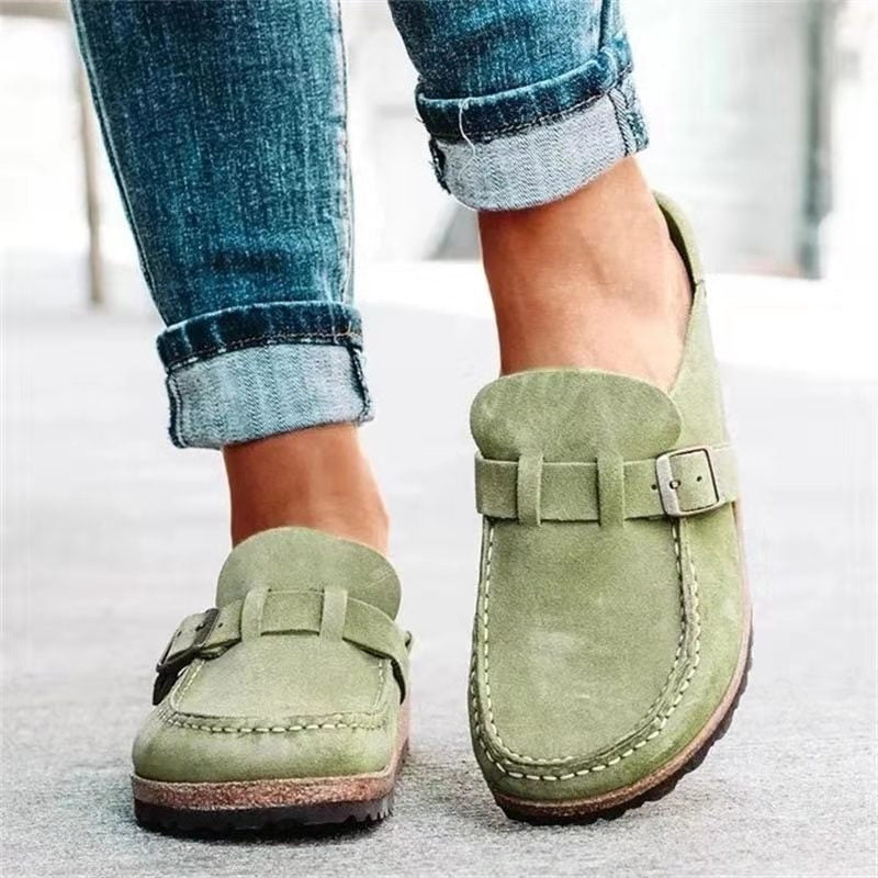 Tamela - Buckle Strap Suede Loafer