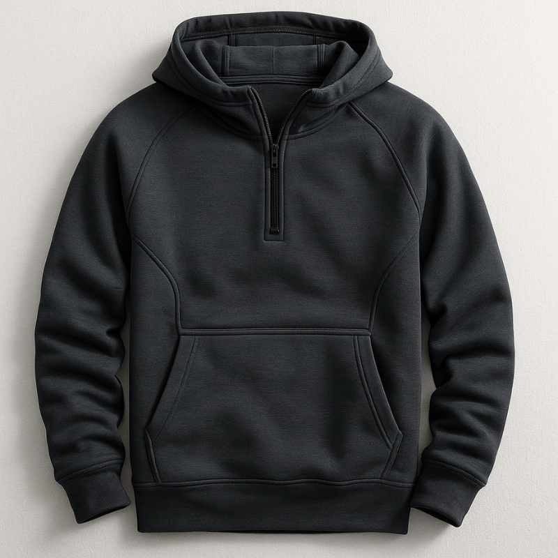 Kennet - Quarter Zip Hooded Long Sleeve Sweatshirt