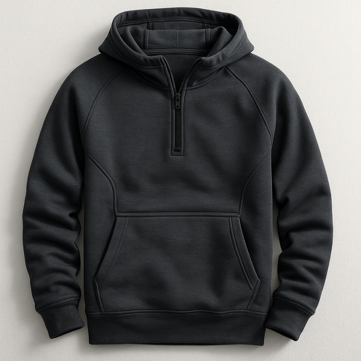 Kennet - Quarter Zip Hooded Long Sleeve Sweatshirt