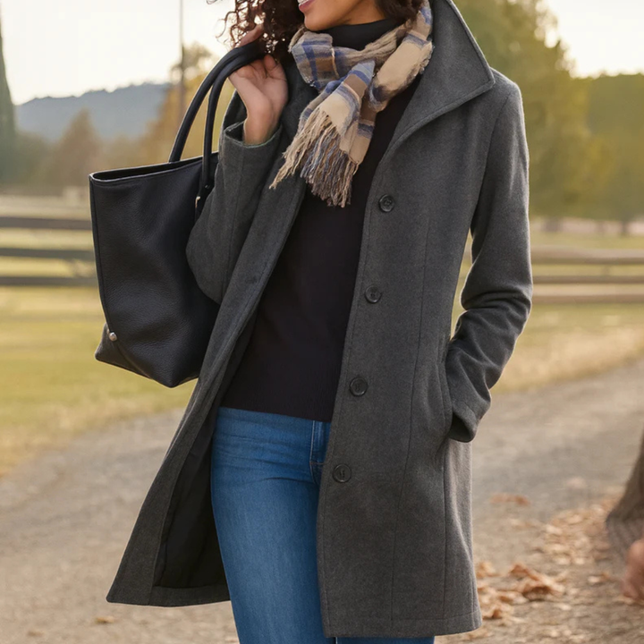 Danla - Long Sleeve Coat With Pockets