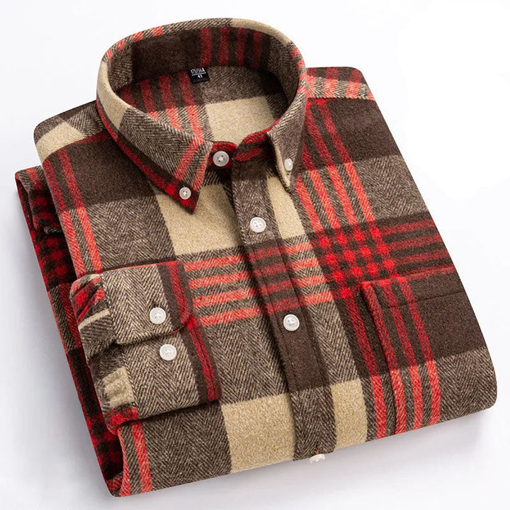 Joman - Plaid Button-Up Long Sleeve Shirt