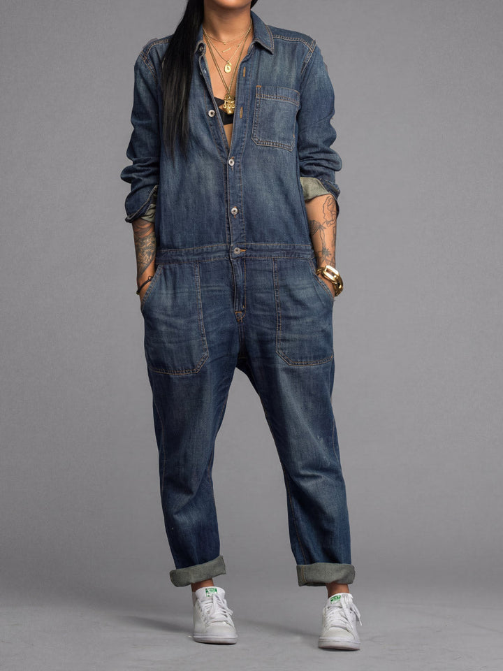 Ravina - Button Front Utility Jumpsuit