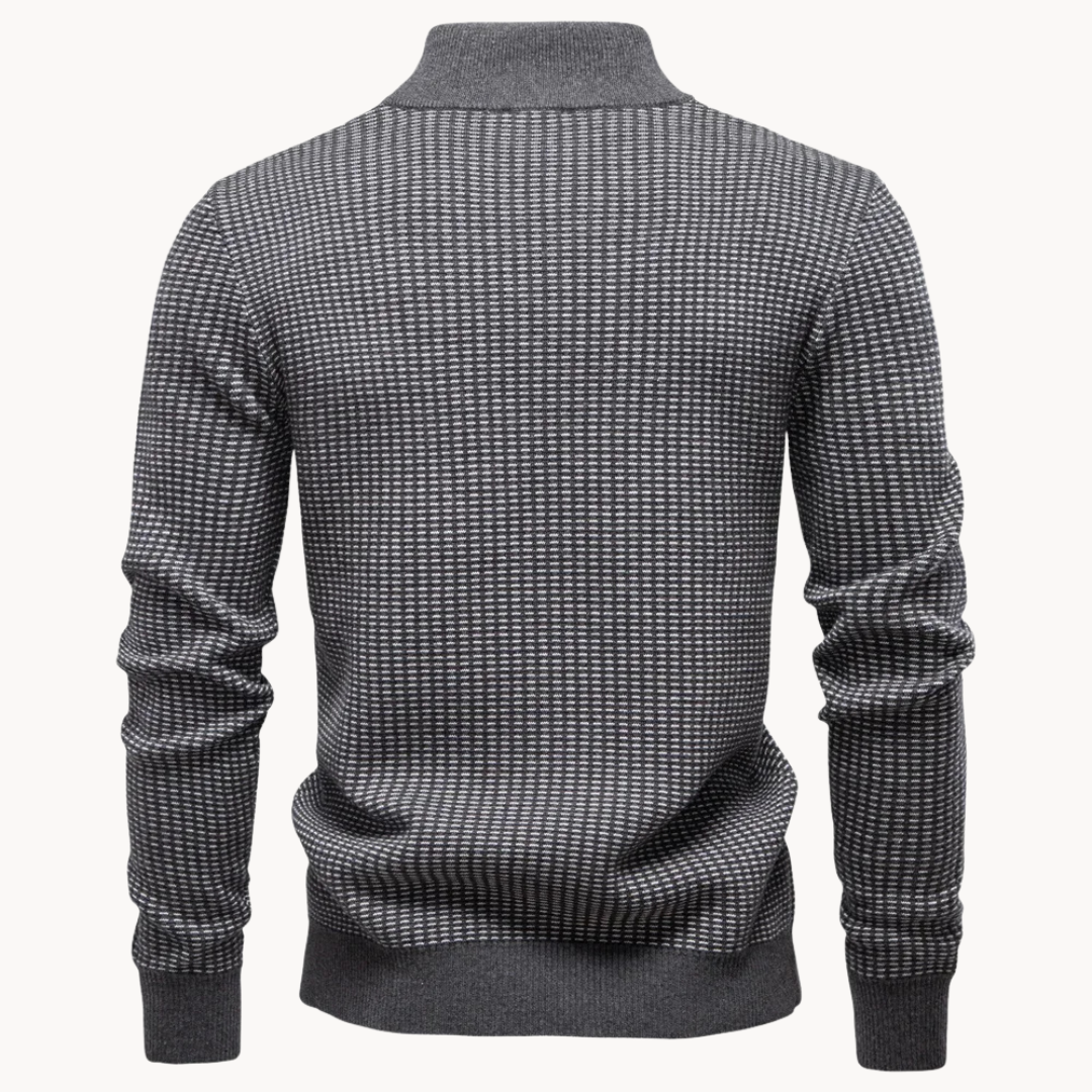 Limman - Half-Zip Jacquard Knit Sweater
