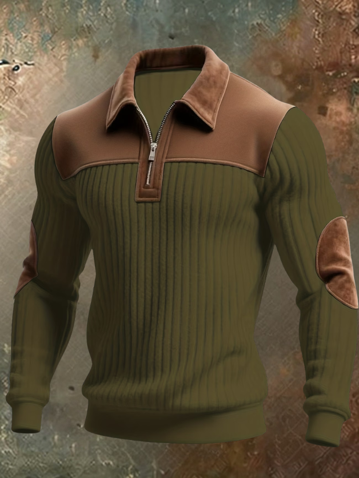 Jirid - Quarter-Zip Sweater With Contrast Panels