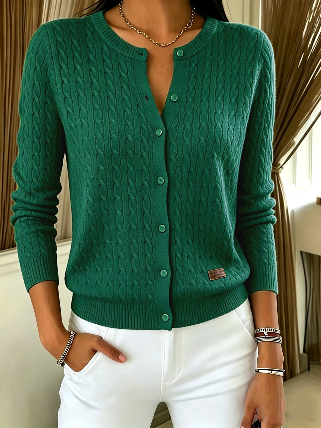 Kitija - Cable Knit Cardigan With Buttons