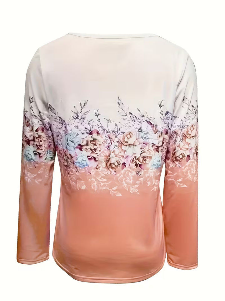 Tishna - Elegant Floral Graphic Print Top