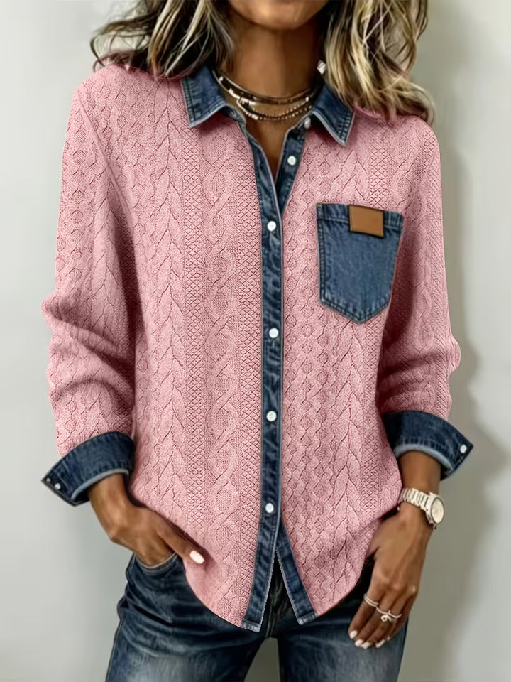 Leoora - Long-Sleeve Patch Pocket Shirt