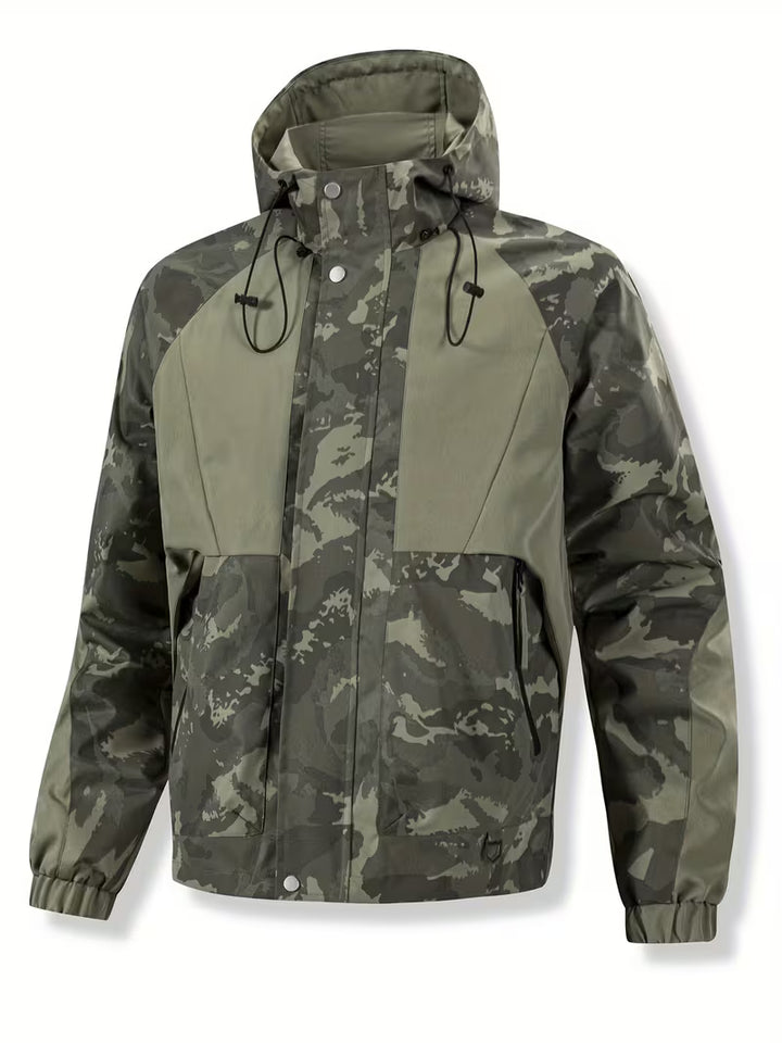 Brekks - Camouflage Hooded Windbreaker Jacket