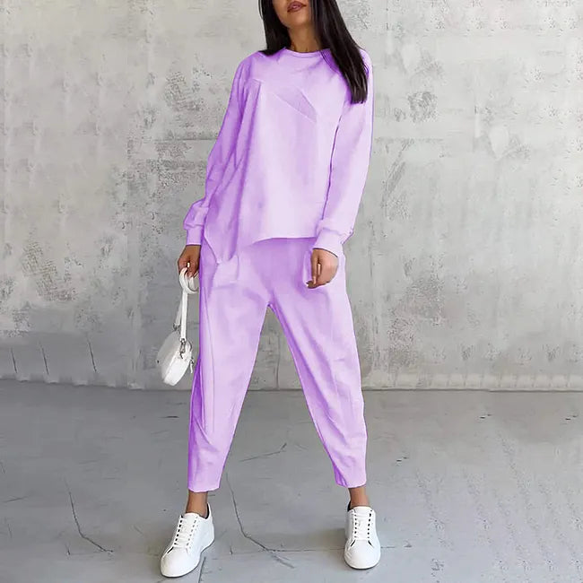 Tashia - Casual Long Sleeve Sweatshirt and Jogger Set