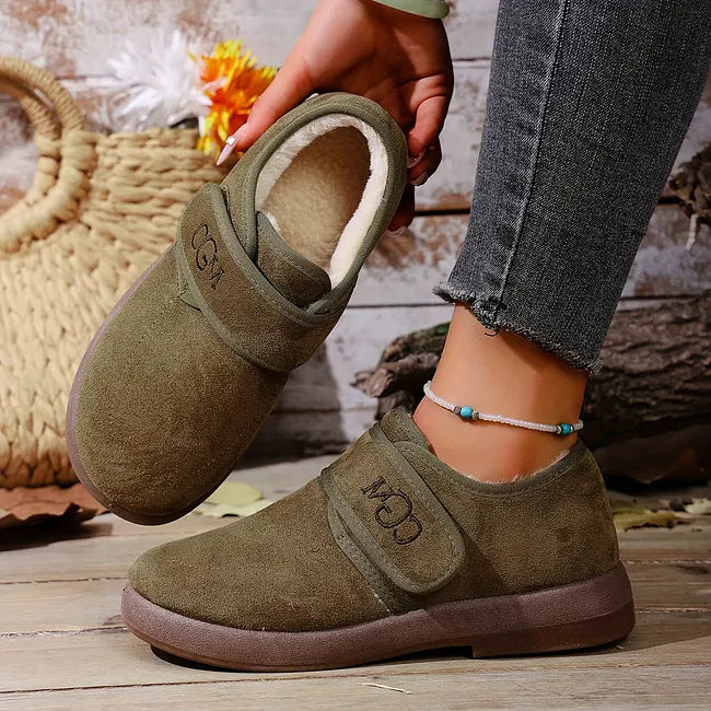 Rokia - Faux Fur Shoes With Adjustable Strap